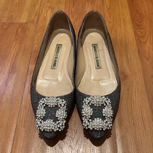 Authentic Manolo Blahnik Hangisi Jeweled